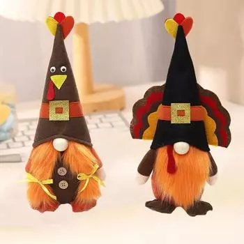 Кукольное украшение ручной работы на День благодарения, индейка, стоящая кукла, украшения на День благодарения, урожай Style A