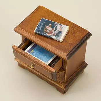 Кукольные аксессуары Crafts 1:12 двухслойных краев шкафа модель миниатюрная креативная мебель украшение деревянная тумбочка