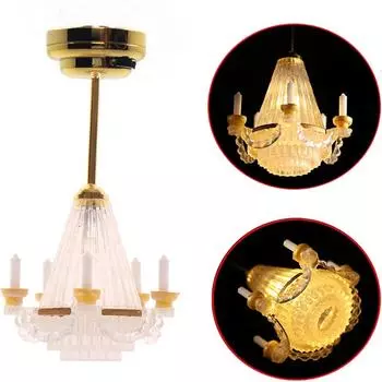 Кукольные домики 1/12 масштаба люстра миниатюрная мебель ролевые игры для детей кукольный домик мебель модель для кукольных домиков