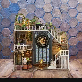 Кукольные домики своими руками Миниатюрные сборные кукольные домики Наборы Креативные деревянные для детей и взрослых with dustproof cover