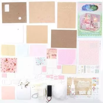 Кукольные домики своими руками Миниатюрный кукольный домик Деревянные игрушки для детей Подарок на день рождения(розовый)