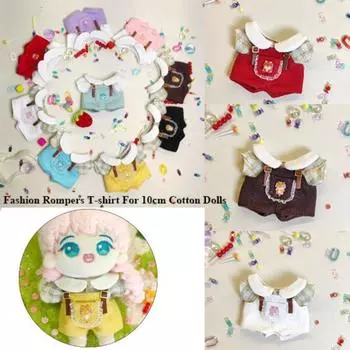 Кукольные комбинезоны ручной работы, наряды, модные шорты на бретельках, рубашка, новые кукольные брюки для кукол из хлопка 10 см 3
