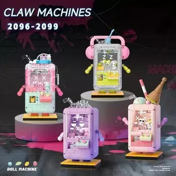 Кукольные машины робот мини строительный блок, когтистый робот машина сборка строительные блоки, модные игрушки, украшения для дома фиолетовый