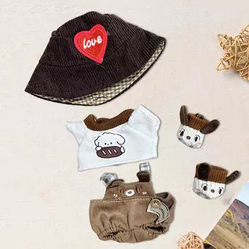 Кукольные наряды для миниатюрных кукол dog suit brown hat