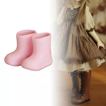 Кукольные сапоги из непромокаемой ткани, обувь, аксессуары для 1/12, симпатичные, водонепроницаемые, прочные, Ob11, мягкие розовый