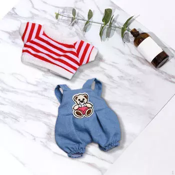 Кукольные штаны с подтяжками, аксессуары для костюмов, мягкая одежда для кукол своими руками, одежда ручной работы, для кукол ростом 17 см,