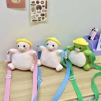 Кукольный детский рюкзак плюшевая игрушка мультфильм животное сумка через плечо портативная черепаха сумка через плечо на открытом воздухе зелёный