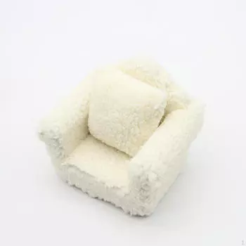 Кукольный диванчик Миниатюрный диван для 1/6 1/12 Life Scene Белый Микро Ландшафт Мебель Single Sofa