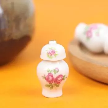 Кукольный дом Кухня Керамическая банка для еды Миниатюры кукольного домика 1:12 Керамический Горшок