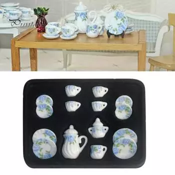 Кукольный дом миниатюрный мини керамический чайный сервиз модель сказочный сад декор украшения A