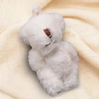 Кукольный дом, миниатюрный плюшевый брелок с животными, масштаб 1/12, брелок для гостиной, вечерние, обеденный, крошечный медвежонок beige bear