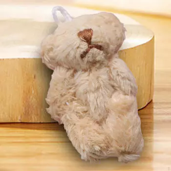 Кукольный дом, миниатюрный плюшевый брелок с животными, масштаб 1/12, брелок для гостиной, вечерние, обеденный, крошечный медвежонок Khaki bear