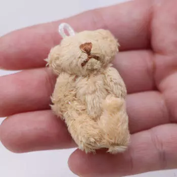 Кукольный дом, миниатюрный плюшевый брелок с животными, масштаб 1/12, брелок для гостиной, вечерние, обеденный, крошечный медвежонок Khaki bear