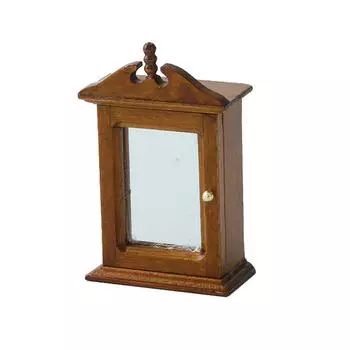 Кукольный домик 1/12 масштаб миниатюрный шкаф для ванной комнаты зеркало шкаф деревянная мебель для демонстрации модели ремесленного проекта 2