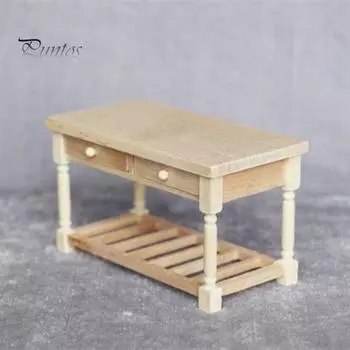 Кукольный домик 1/12, мини-обеденный стол с 2 ящиками, модель мебели, декор для кухни