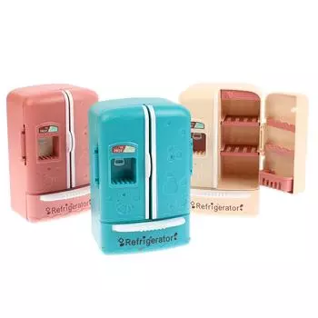 Кукольный домик 1:12 Миниатюрный двухдверный холодильник с морозильной камерой, модель бытовой техники, кухонный декор, игрушка, кукольный домик, аксессуары розовый