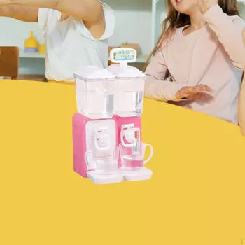 Кукольный домик, диспенсер для воды, кукольный домик, питьевая машина, охлаждающая модель для спальни розовый