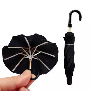 Кукольный домик, игрушечные аксессуары, модель зонтика, складной ретро-стиль, хорошая детализация, микромасштабная сцена, реквизит для фотосессии, миниатюрный кукольный домик, игрушка чёрный