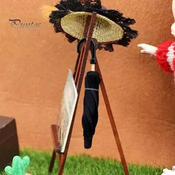 Кукольный домик, игрушечные аксессуары, модель зонтика, складной ретро-стиль, хорошая детализация, микромасштабная сцена, реквизит для фотосессии, миниатюрный кукольный домик, игрушка чёрный