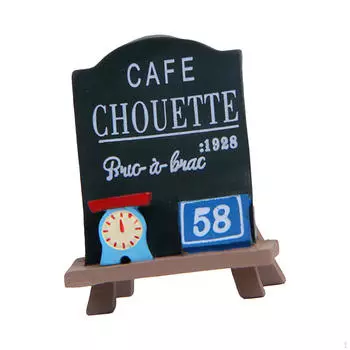 Кукольный домик Кафе Доска Тротуар Знак Настольное Искусство Многофункциональное Украшение Из Смолы Миниатюра
