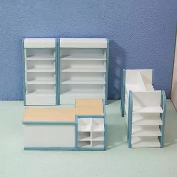 Кукольный домик Касса Легкий Декоративный Портативный Полезный 1:12 Полка для кукольного домика в супермаркете Мебель для микроландшафта A