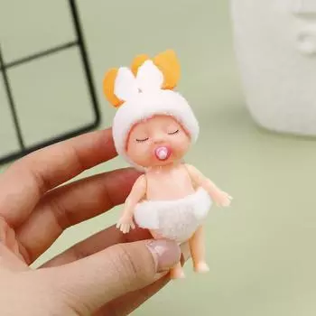 Кукольный домик Кукла-эльф Пасхальный кролик-пустышка Baby Elf Doll Игрушка-кукла с подвижной рукой и ногой розовый