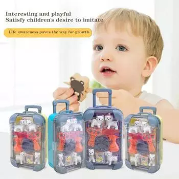 Кукольный домик Мини чемодан тележка багажная сумка модель коробка конфет игрушка стенд ролевые игры игрушка чемодан игрушки для кукольного домика декор уход за домашними животными одевание фиолетовый