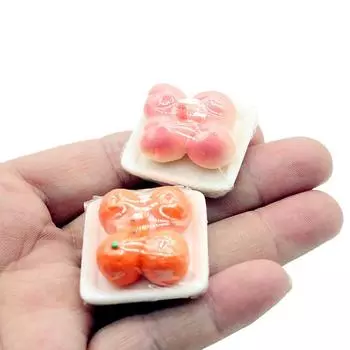 Кукольный домик Мини Имитация Пластиковый Запечатанный Фрукт Комбинированная Модель С Прозрачной Коробкой Украшения Кукольного Домика Аксессуары Реквизит Для Фотосъемки A6