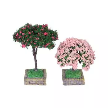 Кукольный домик Мини Искусственное дерево Ива Клен Вишня Модель Украшения Садовые украшения