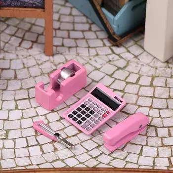 Кукольный домик Мини Канцелярские принадлежности Моделирование Лента Резак Канцелярский Нож Набор Школьные Принадлежности Модель onesize