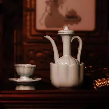 Кукольный домик Мини китайский старинный стиль имитация династии Сун селадон ручной чайник чайная чашка модель кукольный домик кухонные принадлежности