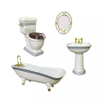 Кукольный домик Мини Креативный набор для ванной комнаты Прочная и изысканная керамическая мебель для мини-дома