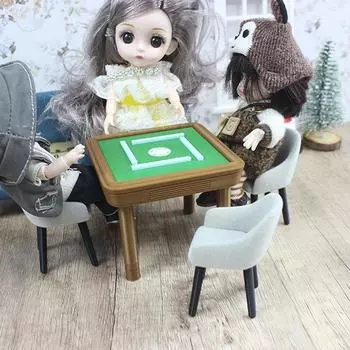 Кукольный домик Мини Мебель Моделирование Маджонг Стул Модель Игрушки Миниатюрный Маджонг Стол Кукольный домик Декорация Сцена Орнамент