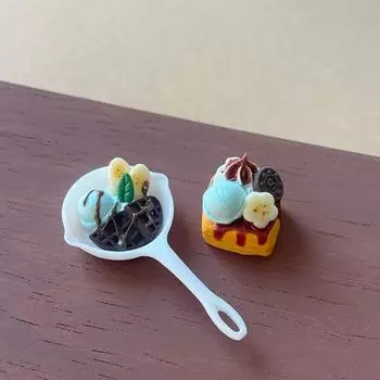 Кукольный домик Мини Пан Шоколад Мята Вафли Мороженое Густой Тост Модель Для Украшения Кукольного Дома Аксессуары Дети Ролевые Игры Игрушка