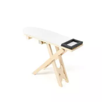 Кукольный домик Мини-ремесло Белая деревянная гладильная доска Сценические аксессуары Кукольный домик Миниатюрная мебель Только для игрушек Гладильная доска белый