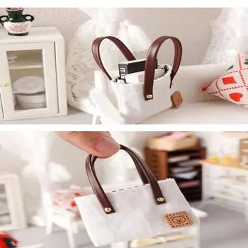 Кукольный домик Мини Симуляция Холщовая сумка Сумки через плечо Аксессуары для кукольной одежды Украшение микросцены Игрушки для ролевых игр