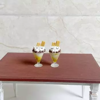 Кукольный домик Мини-симуляция Рождество Зефир Мороженое Чашка Десерт Магазин Аксессуары Миниатюрная еда Игрушки Детские игрушки Подарок