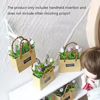 Кукольный домик, мини-тюльпан, цветочная композиция, упаковка, бумажный мешок, мебельный декор, игрушки