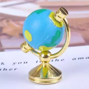 Кукольный домик Миниатюра 1:12-масштабная мини-вращающаяся земля из синего сплава Global