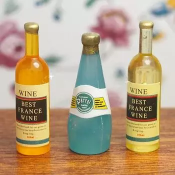 Кукольный домик миниатюра 3шт напитки БУТЫЛКА конфеты сок вино