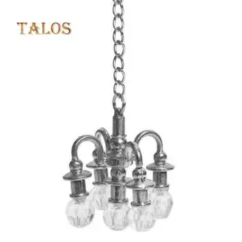 Кукольный домик, миниатюрная мебель, 1:12, аксессуары для кукольного дома, мини-лампа, люстра, игрушки для всех возрастов бронзовый