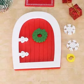 Кукольный домик миниатюрный деревянный красный зуб феи эльф гном крошечная дверь мини красная рождественская дверь мини эльфийская дверь декоративный реквизит для сцены