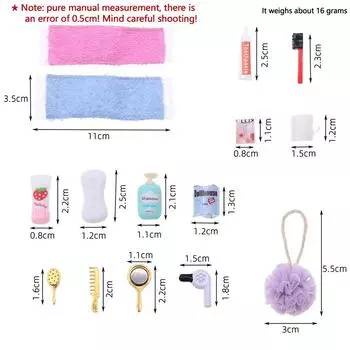 Кукольный домик Миниатюрный практичный аксессуар для ванной комнаты Фен Зеркало Модель Наборы Детские игрушки Мини-ванная Туалетный Инструмент Аксессуары