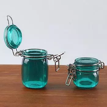 Кукольный домик Миниатюрный прозрачный контейнер для хранения Запечатанный резервуар Модель резервуара для хранения Крошечный флакон Бутылка желаний Кухня Домашний декор Игрушка светло-зеленый