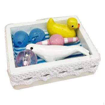 Кукольный домик миниатюрный ящик для хранения игрушек для ванной с кружевом многофункциональная кукольная мебель модель 1/12 для