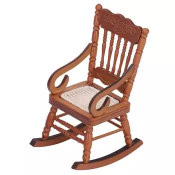 Кукольный домик Миниатюрный стул Изысканные детали Яркие цвета Миниатюрный кукольный домик Деревянная мебель для коричневый