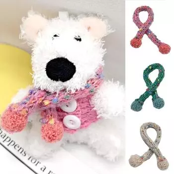 Кукольный домик Миниатюрный Вязаный Шарф Украшение DIY Куклы Одежда Аксессуары Наряды на День Рождения Подарок бежевый