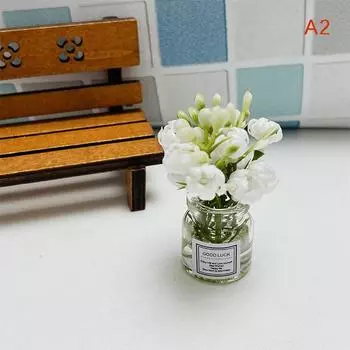 Кукольный домик Миниатюры Стеклянная ваза Модель Кукольный дом Аксессуары Декор Игрушечные украшения