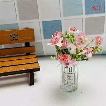 Кукольный домик Миниатюры Стеклянная ваза Модель Кукольный дом Аксессуары Декор Игрушечные украшения