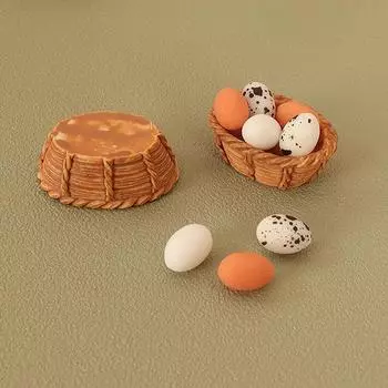 Кукольный домик Моделирование Миниатюрная корзина Яйцо Творческая еда Игровая кухня Съемка Реквизит Сцена Украшения